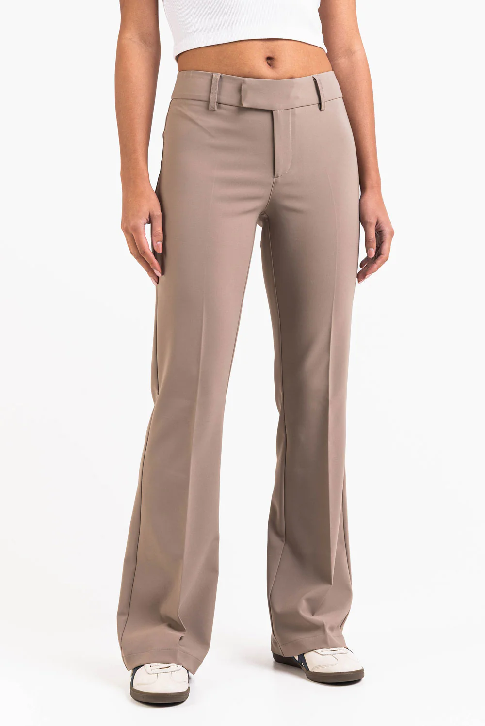 Ava 01Mid Bootcut Kostymbyxor - Beige