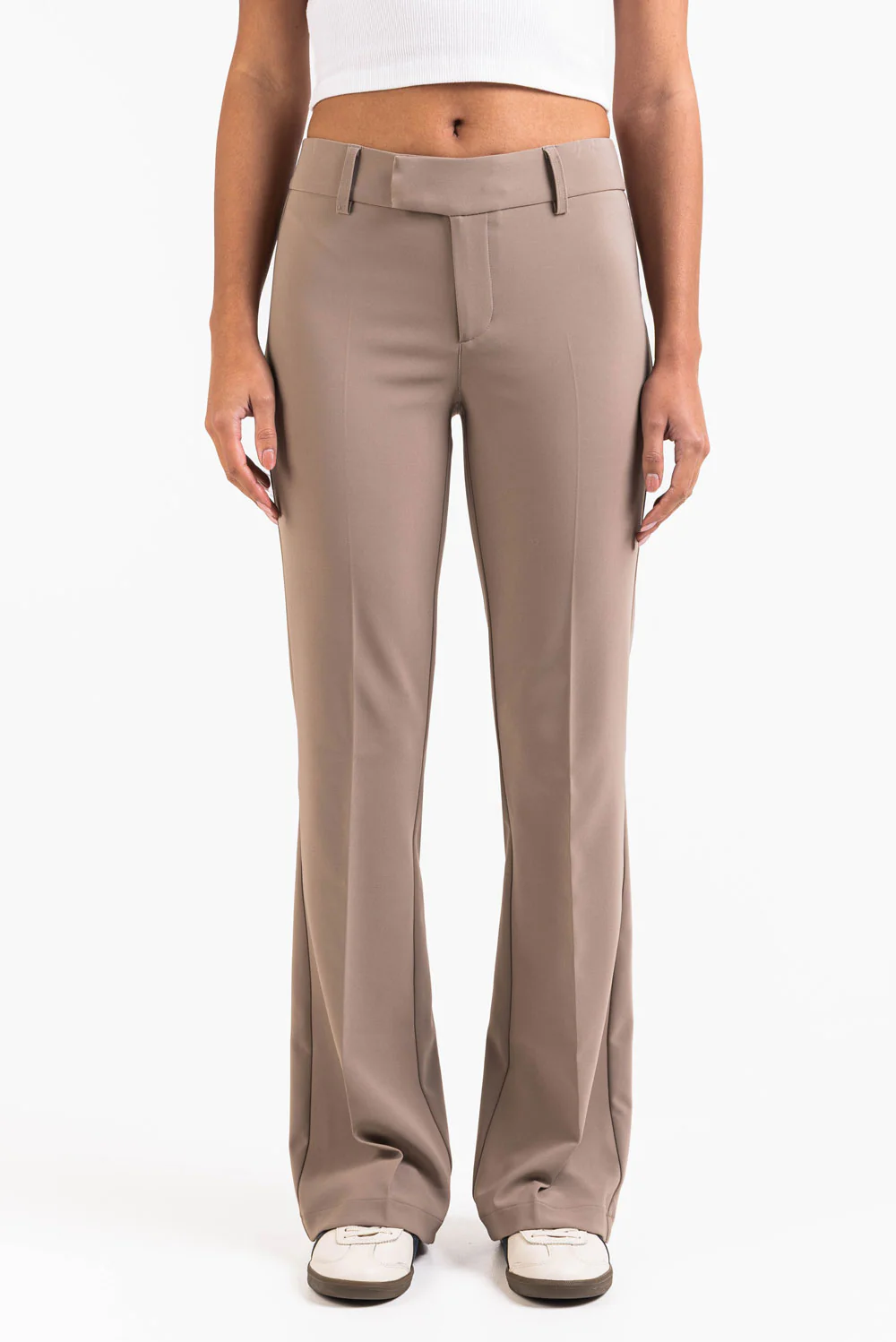 Ava 01Mid Bootcut Kostymbyxor - Beige - Image 3
