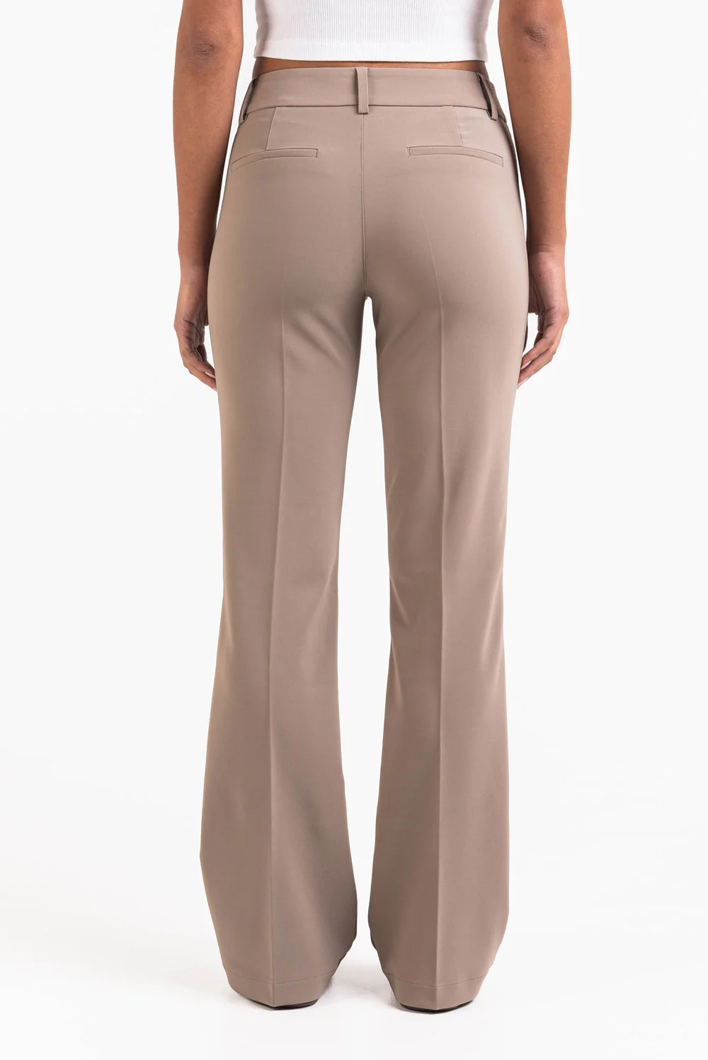 Ava 01Mid Bootcut Kostymbyxor - Beige - Image 6