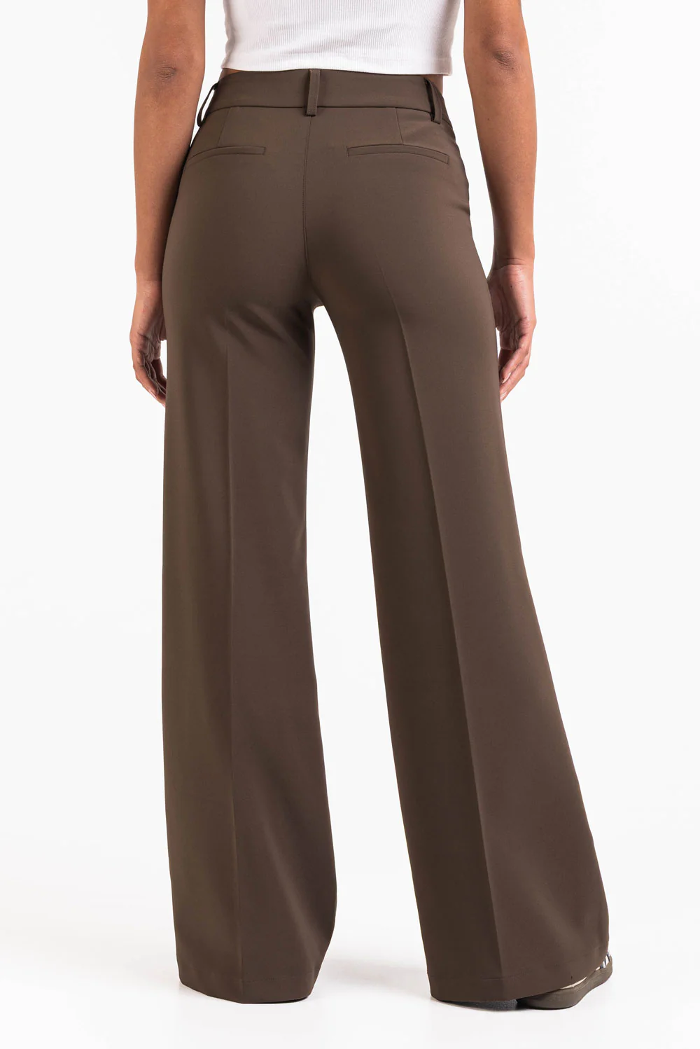 Ava 02Mid Flared Kostymbyxor - Brown - Image 5