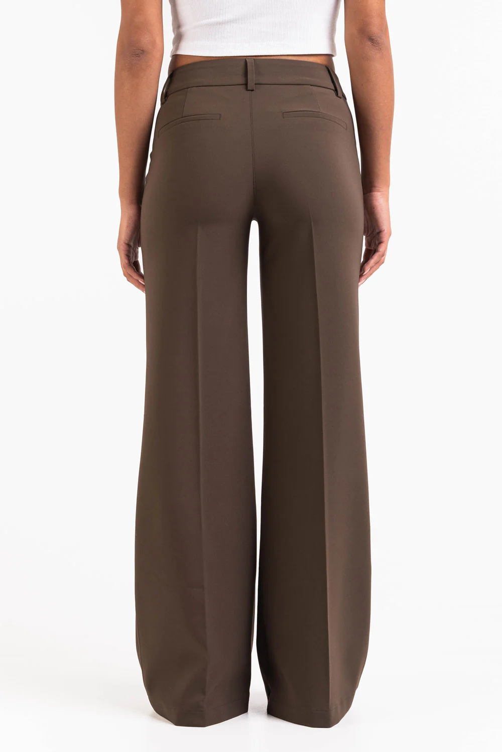 Ava 02Mid Flared Kostymbyxor - Brown - Image 6