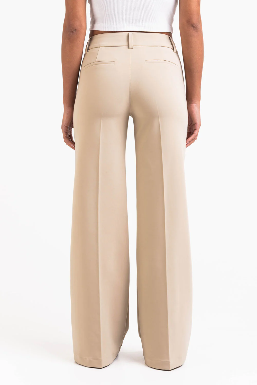 Ava 02Mid Flared Kostymbyxor - Light Beige - Image 5