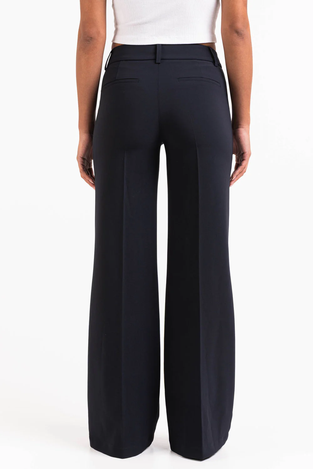 Ava 02Mid Flared Kostymbyxor - Navy - Image 6