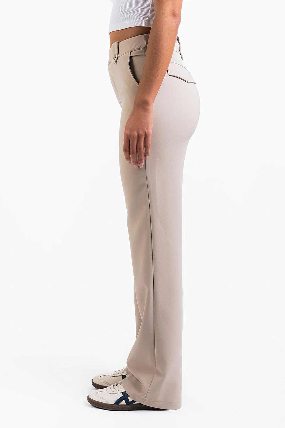 Bonnie 02High Raka Kostymbyxor - Beige - Image 6