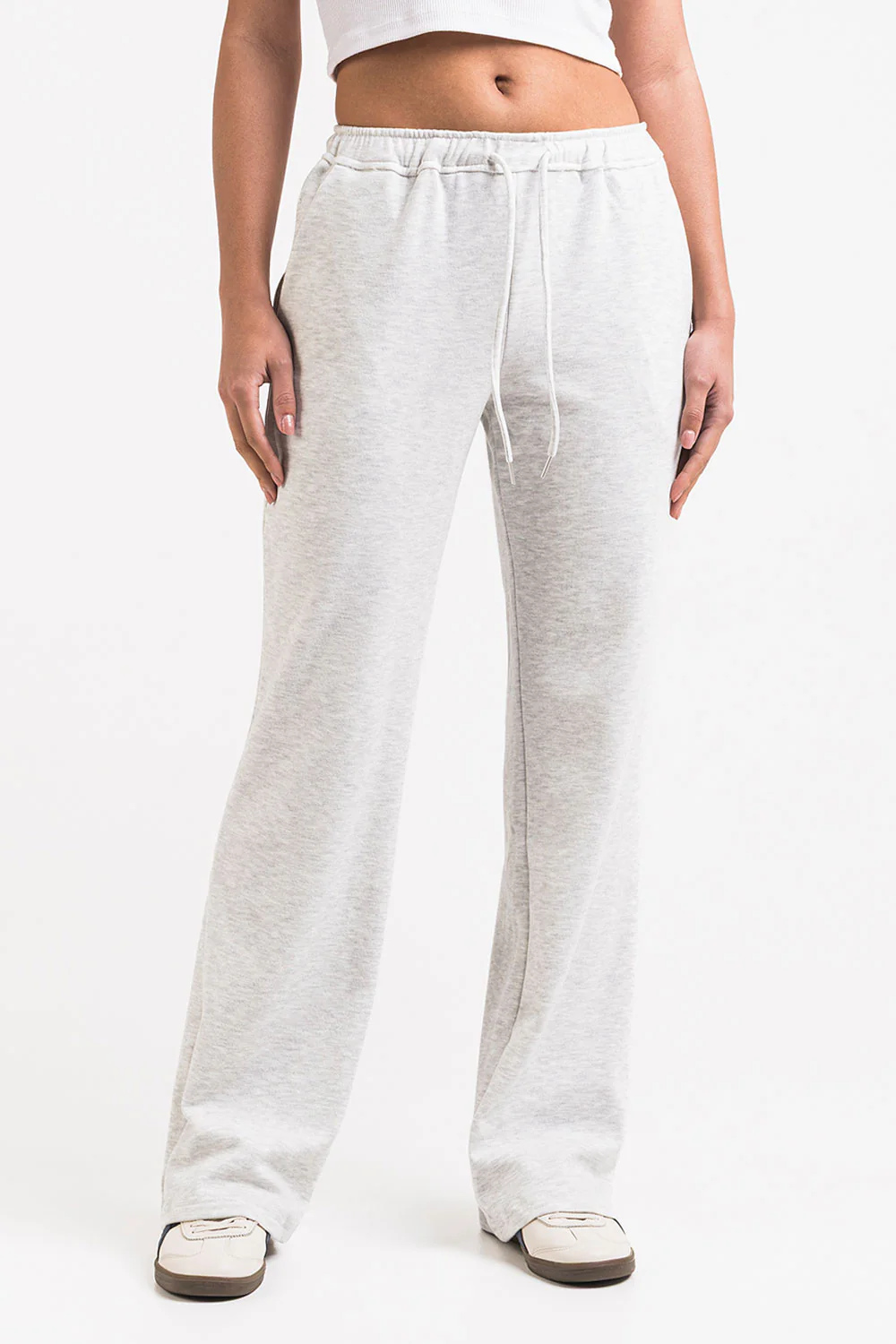 Eyla 01Mid Raka Loungebyxor - Light Grey - Image 6