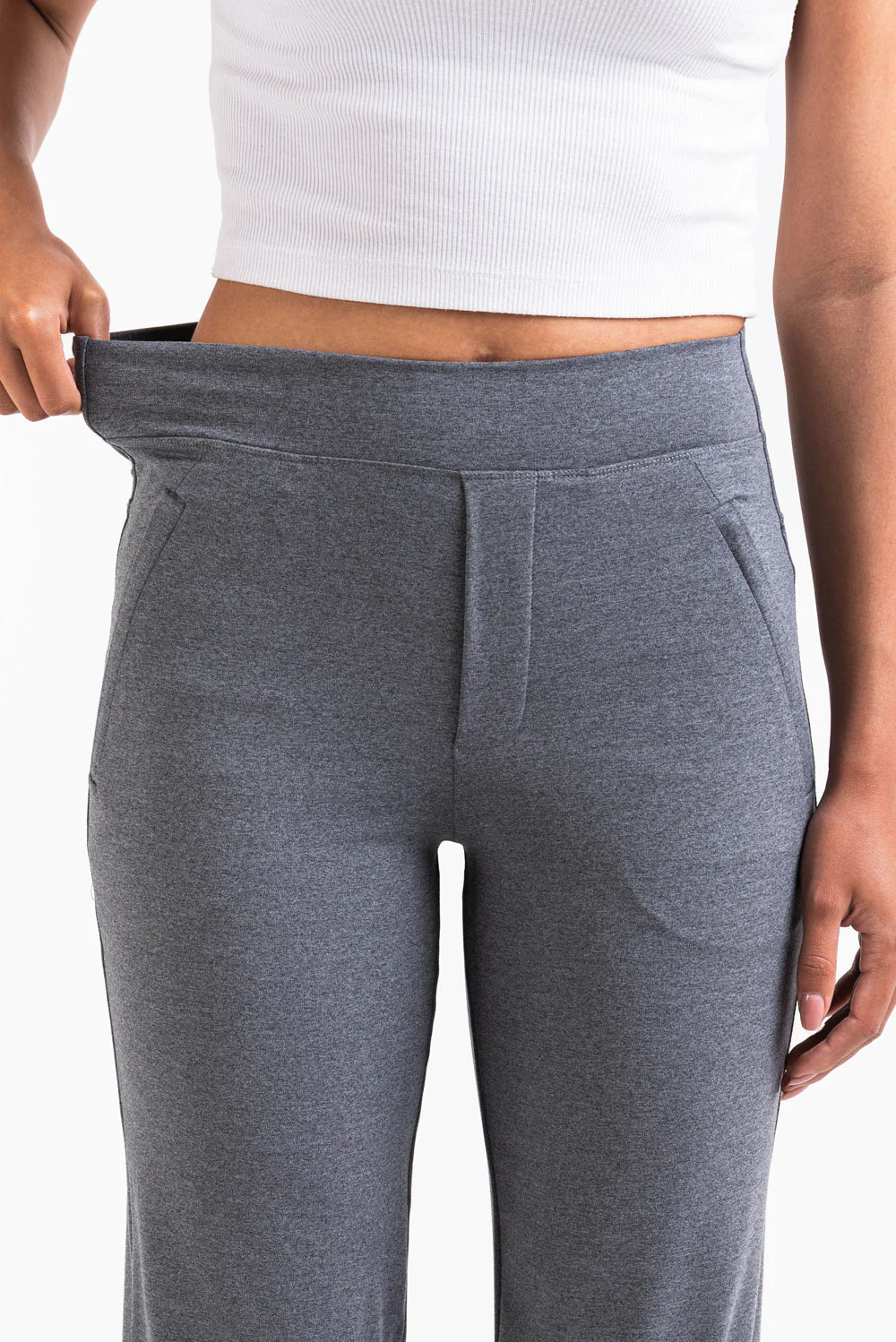 Holly 08High ActiveFlex Raka Byxor - Dark Grey Melange - Image 3