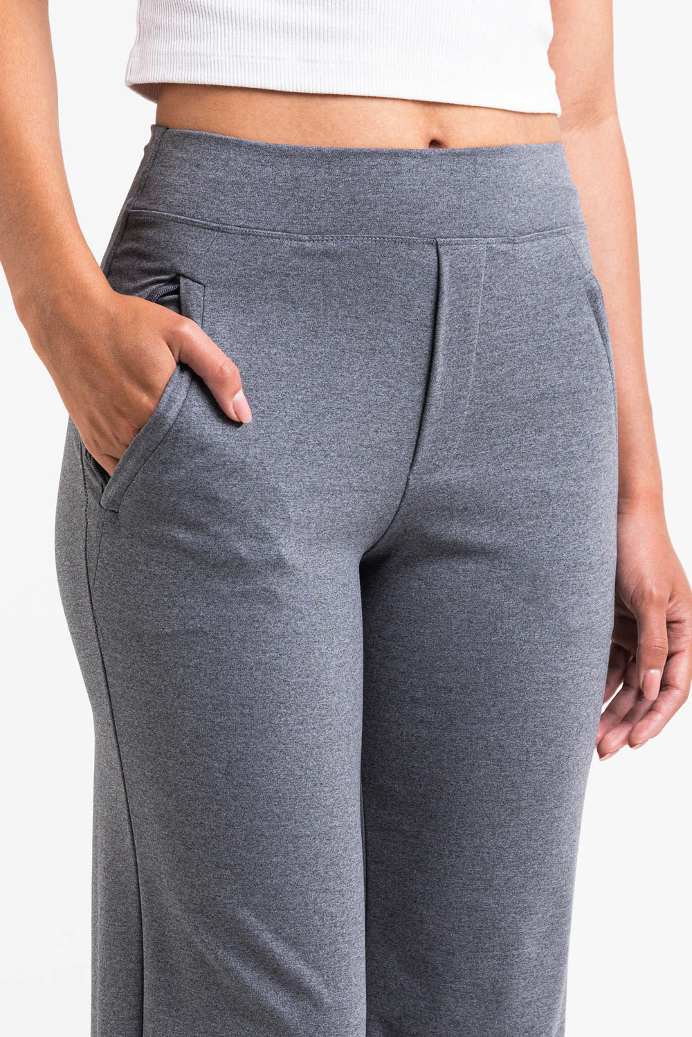 Holly 08High ActiveFlex Raka Byxor - Dark Grey Melange - Image 5