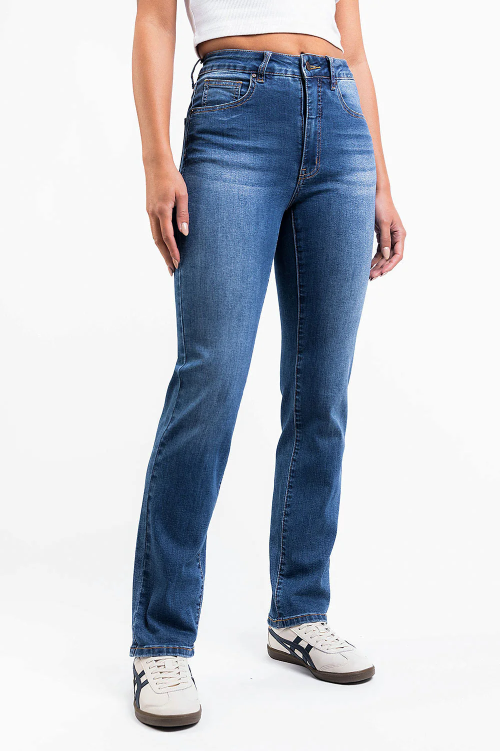 Ingrid 01High Raka Jeans - Mid Blue - Image 3