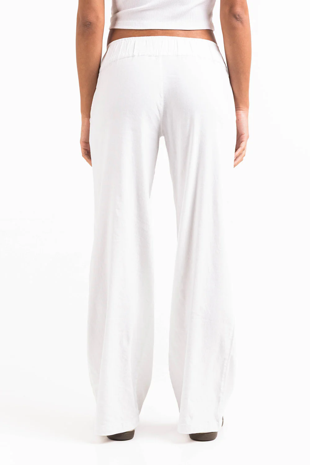 Mabel 03Low LinStretch Raka Linnebyxor - White - Image 3