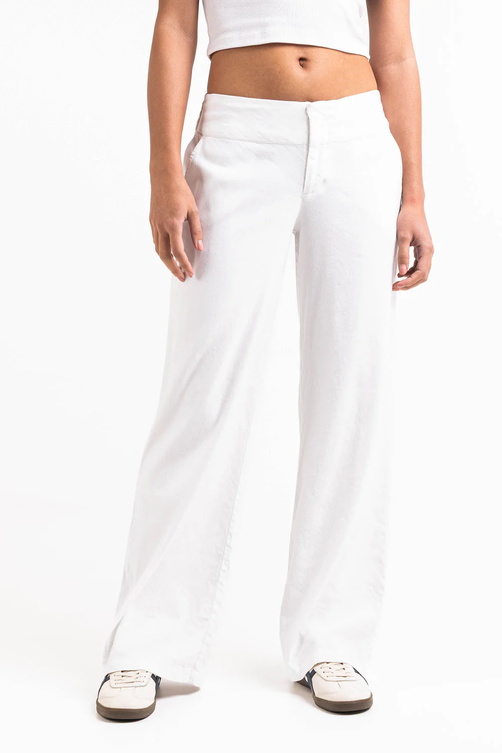 Mabel 03Low LinStretch Raka Linnebyxor - White - Image 5