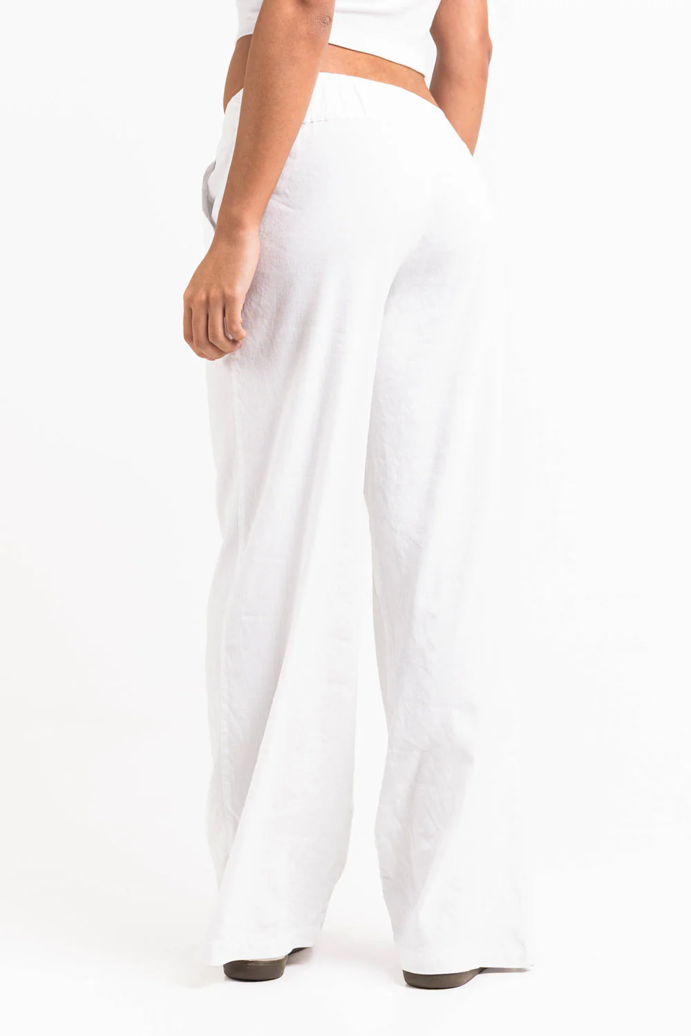 Mabel 03Low LinStretch Raka Linnebyxor - White - Image 6