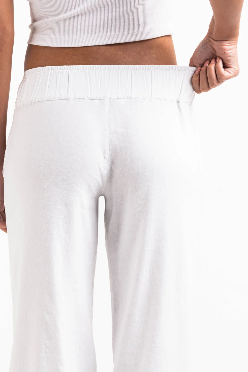 Mabel 03Low LinStretch Raka Linnebyxor - White - Image 7