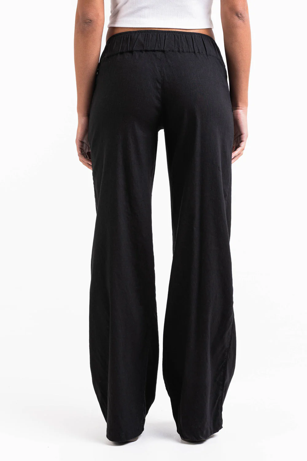 Mabel 03Low LinStretch Raka Linnebyxor - Black - Image 4