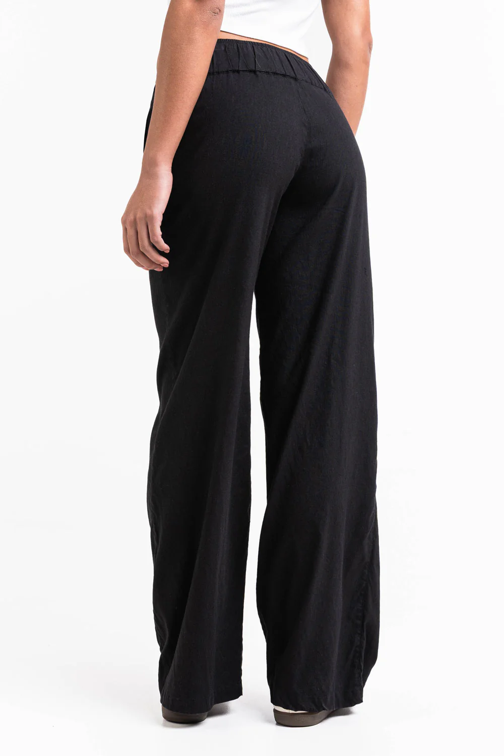 Mabel 03Low LinStretch Raka Linnebyxor - Black - Image 7
