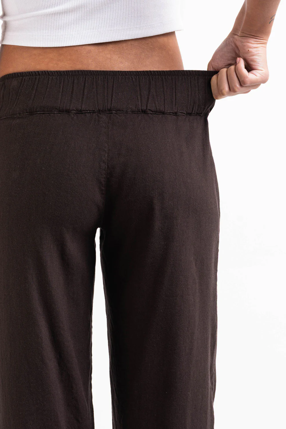 Mabel 03Low LinStretch Raka Linnebyxor - Brown - Image 6