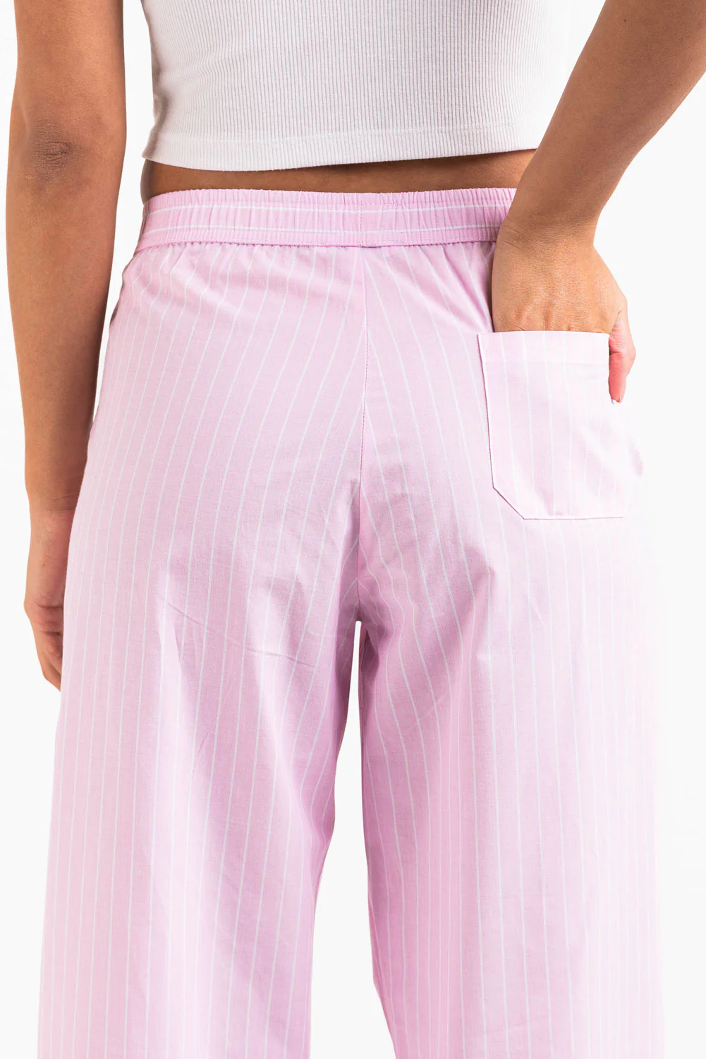 Mandy 01Mid Vida Loungebyxor - Light Pink Striped - Image 7