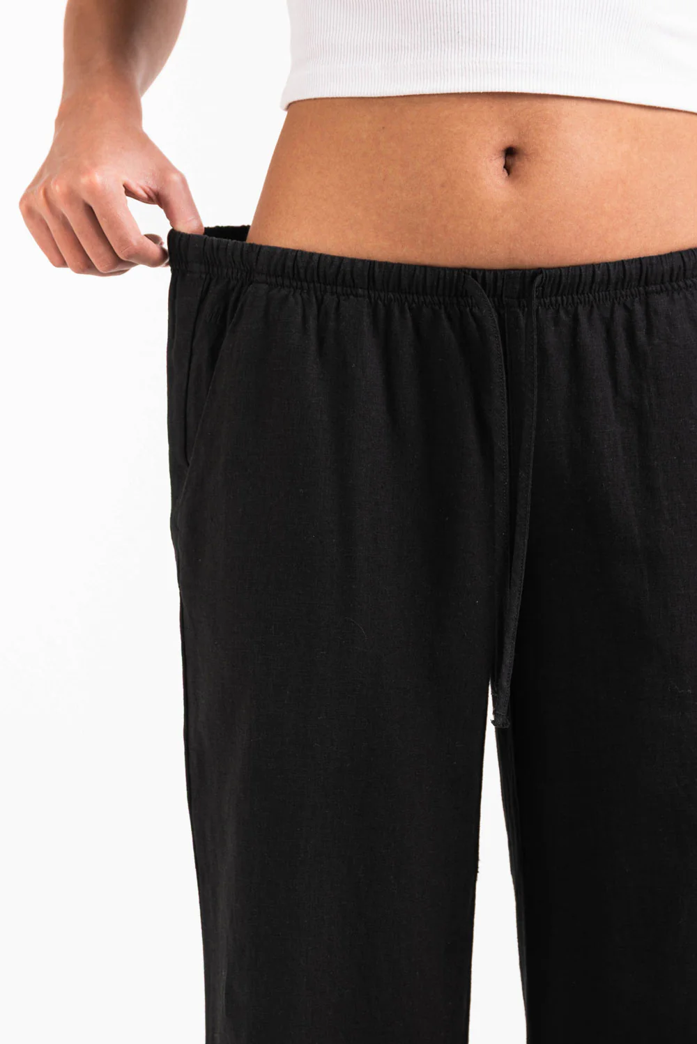Mel 04Low Raka Linnebyxor - Black - Image 6
