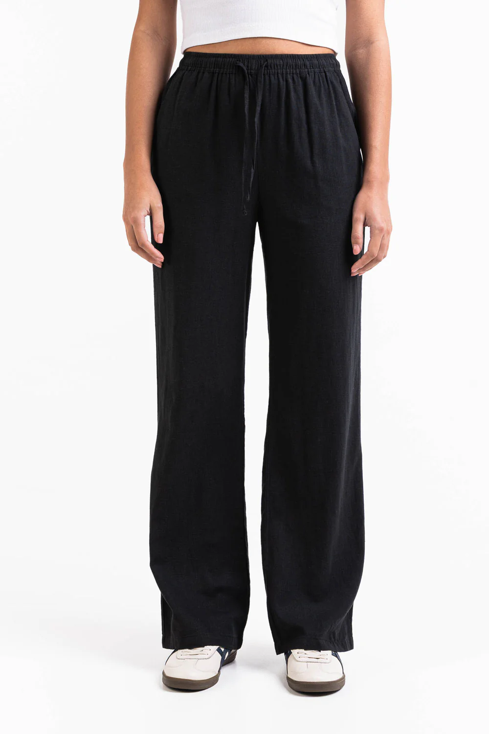 Mila 01High Raka Linnebyxor - Black - Image 4