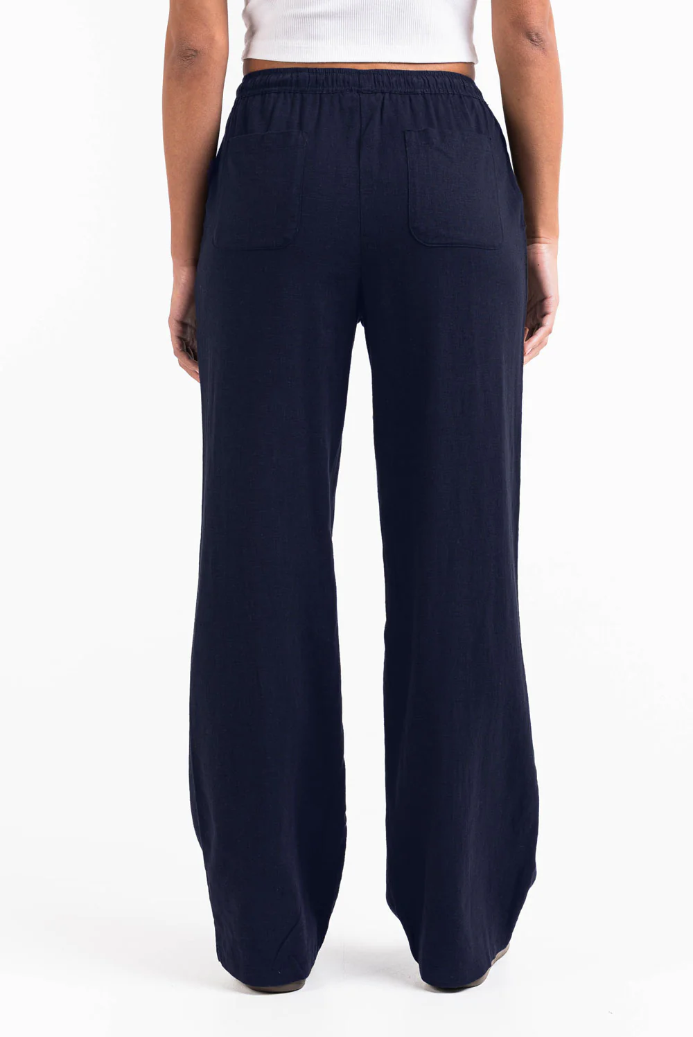 Mila 01High Raka Linnebyxor - Navy - Image 5