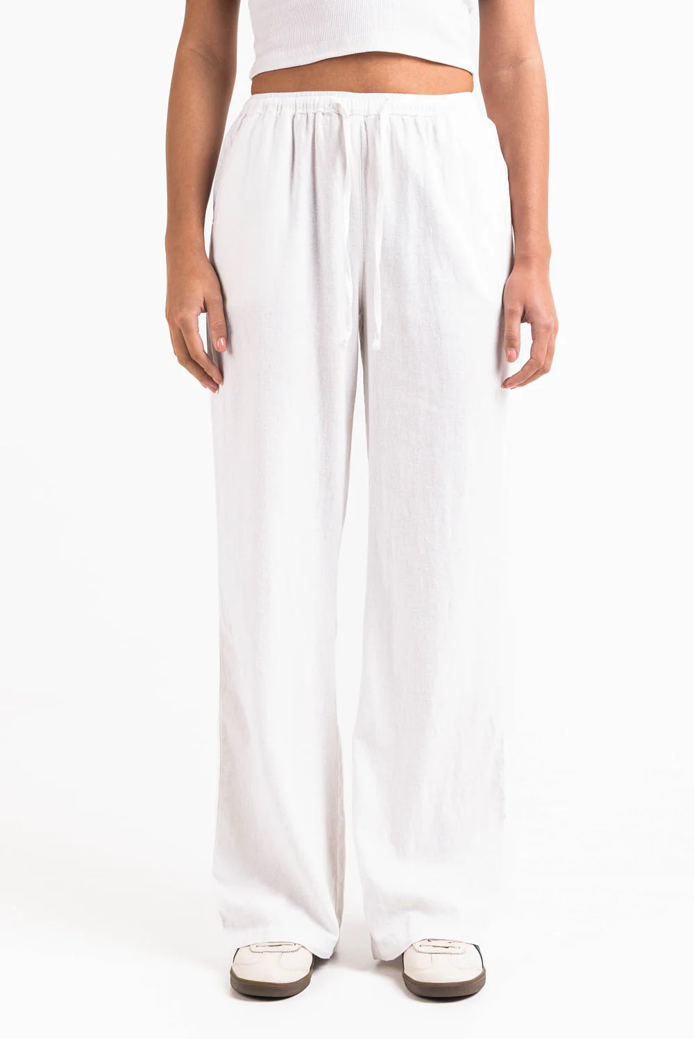 Mila 01High Raka Linnebyxor - White - Image 5