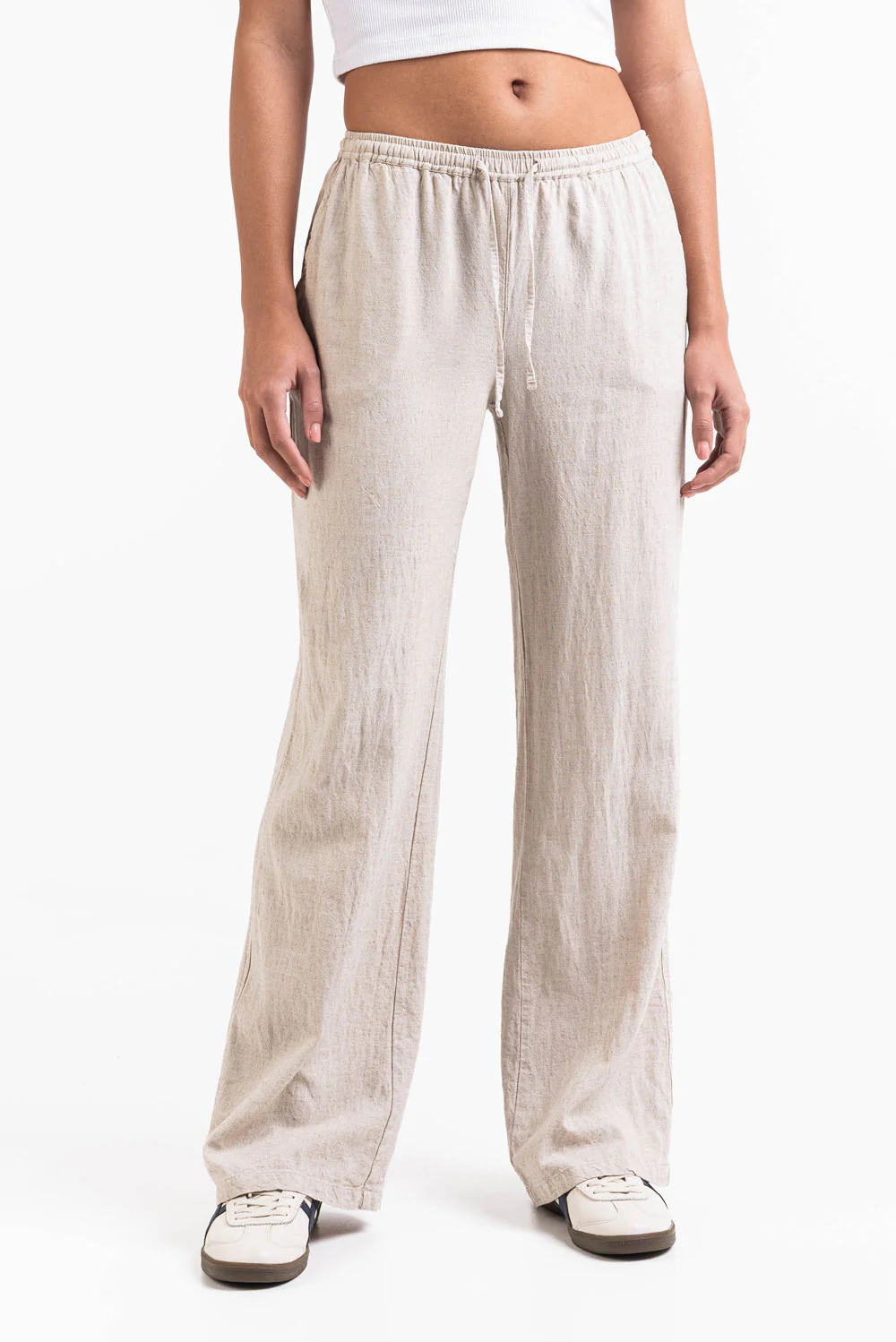 Mila 01Mid Raka Linnebyxor - Beige - Image 5