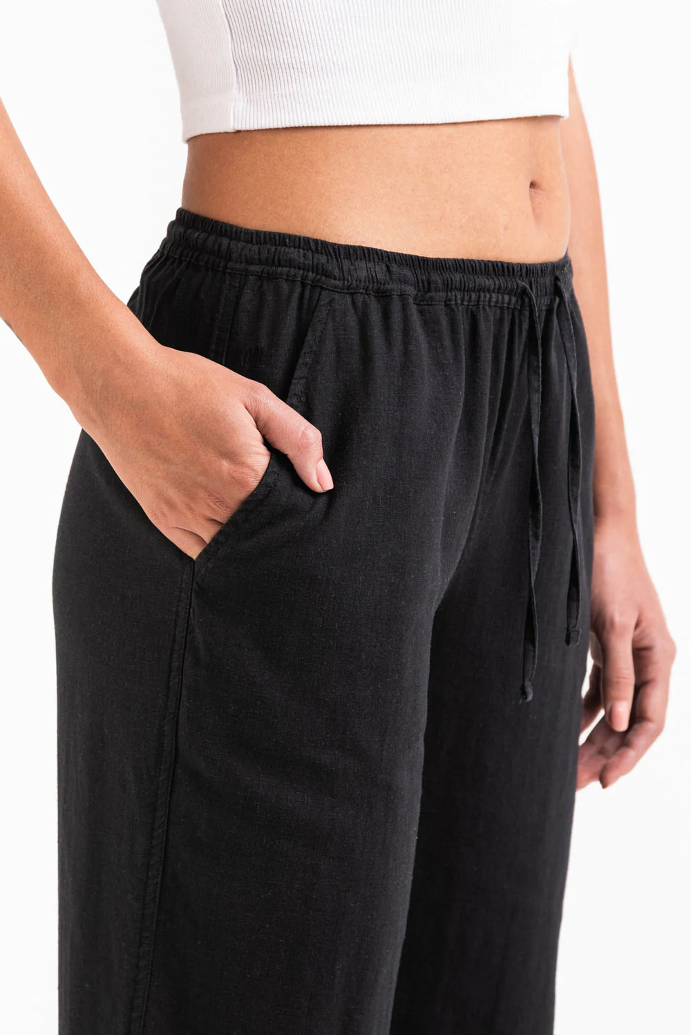 Mila 01Mid Raka Linnebyxor - Black - Image 3