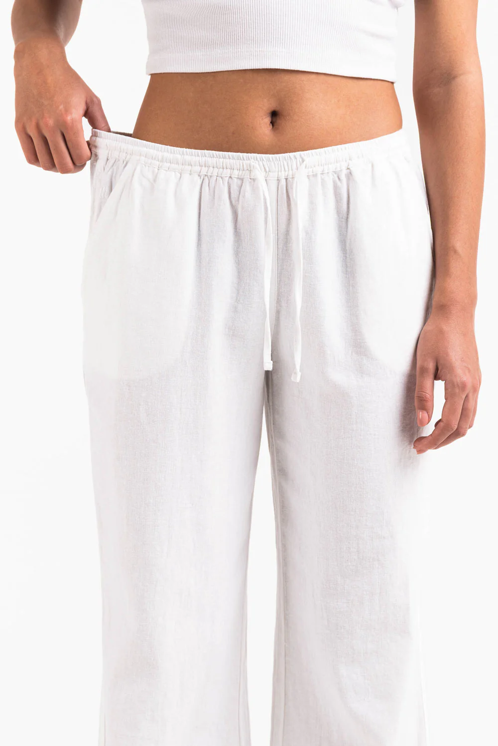 Mila 01Mid Raka Linnebyxor - White - Image 6