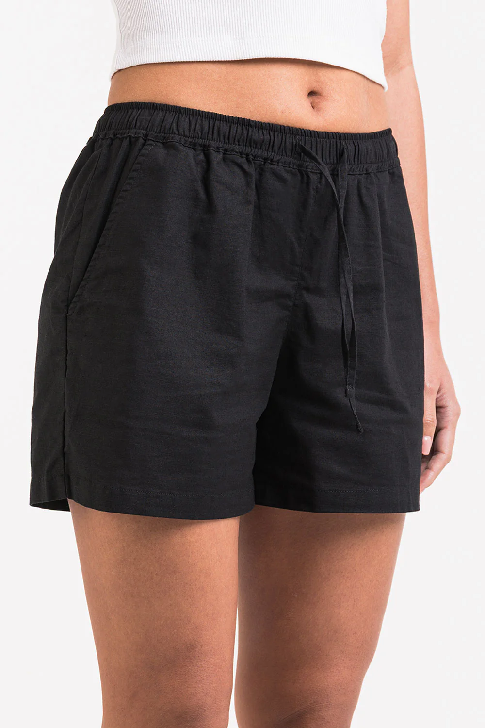 Mila 02Mid 12cm Linneshorts - Black - Image 4