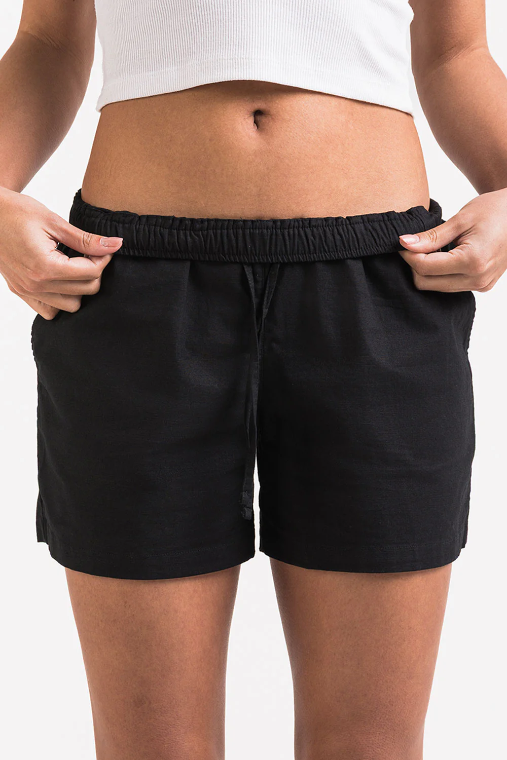 Mila 02Mid 12cm Linneshorts - Black - Image 7