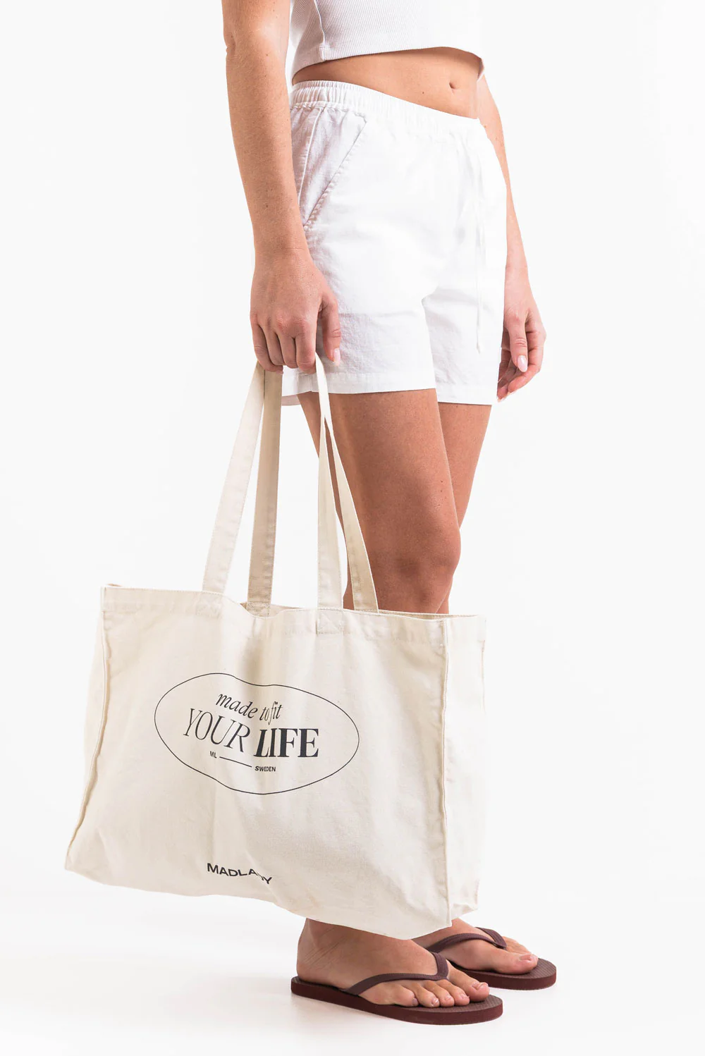 Mila 02Mid 12cm Linneshorts - White - Image 6