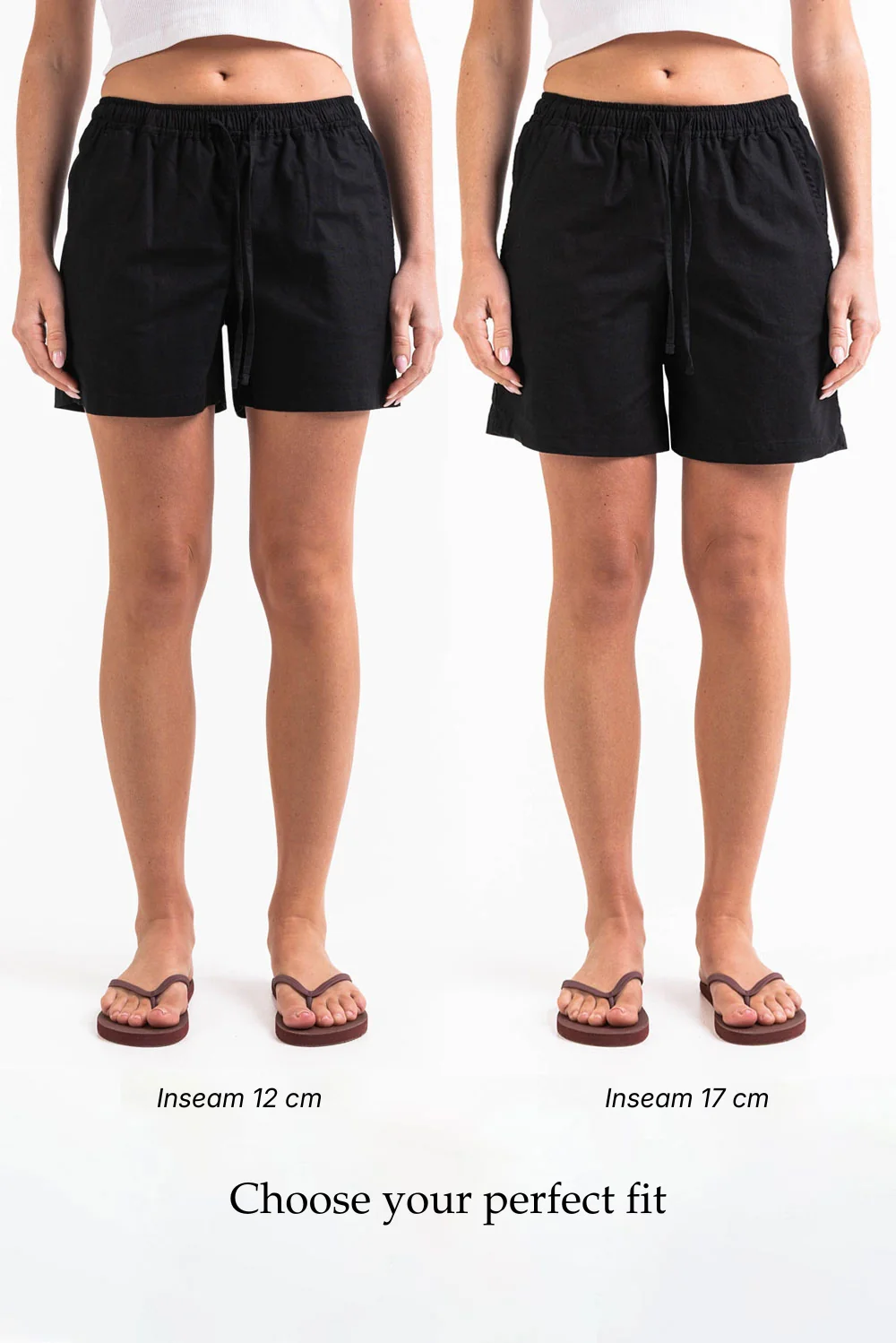 Mila 02Mid 17cm Linneshorts - Black - Image 3