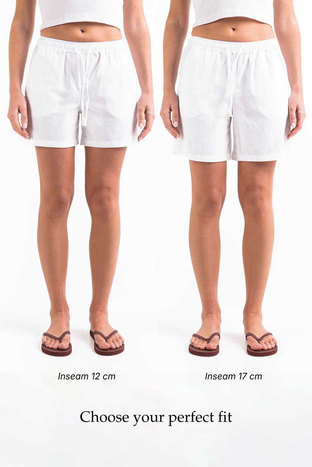 Mila 02Mid 17cm Linneshorts - White - Image 3