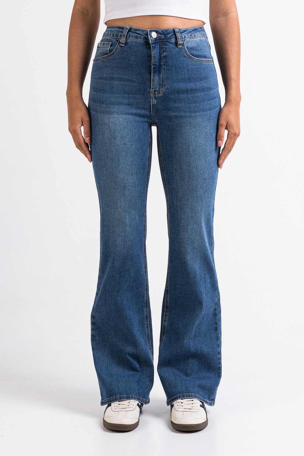 Taylor 02High Bootcut Jeans - Denim Blue