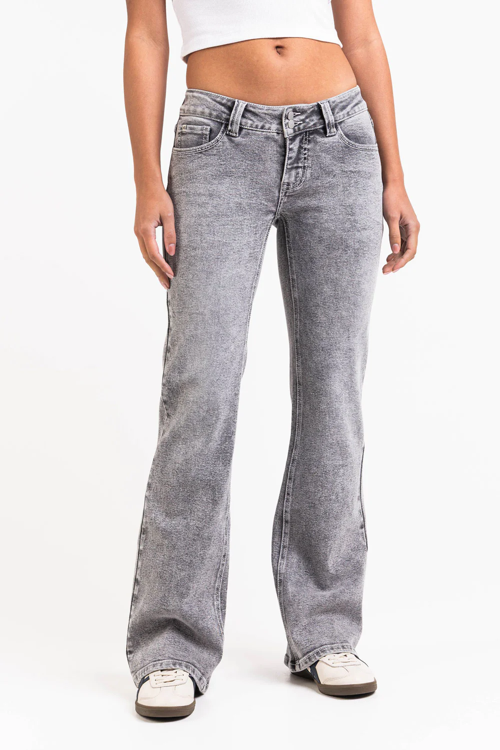 Taylor 07UltraLow Bootcut Jeans - Acid Grey - Image 2