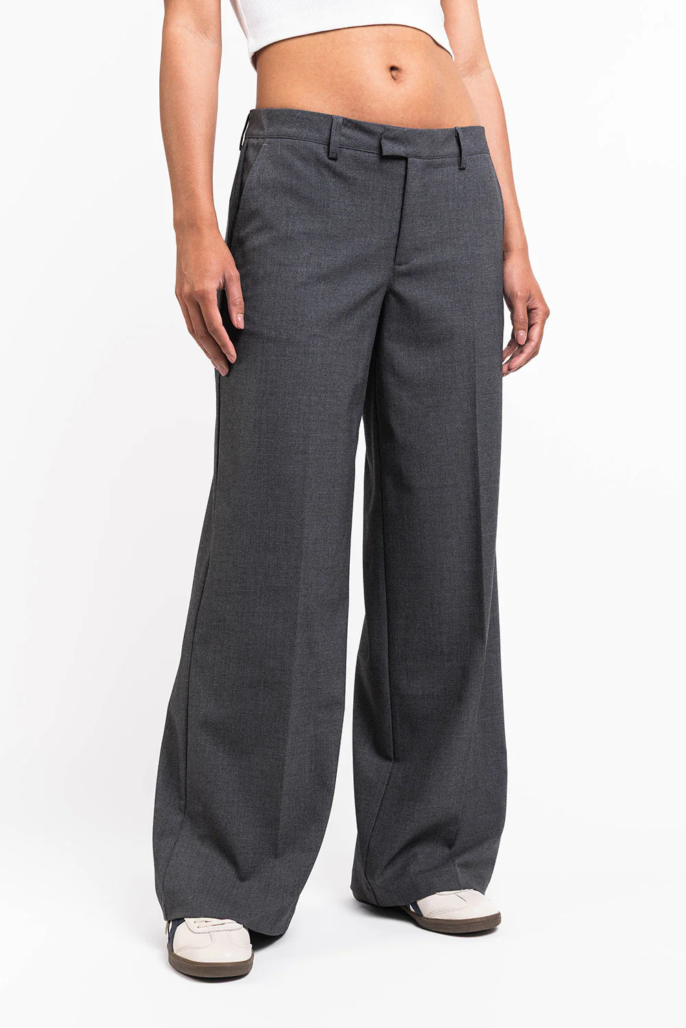 Thilde 01Low Vida Kostymbyxor - Dark Grey Melange - Image 4