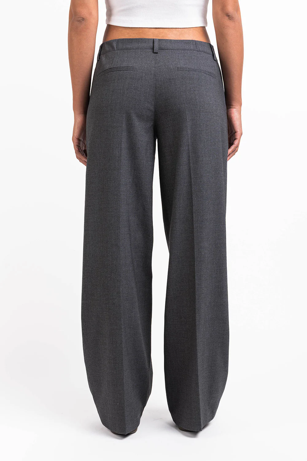 Thilde 01Low Vida Kostymbyxor - Dark Grey Melange - Image 5