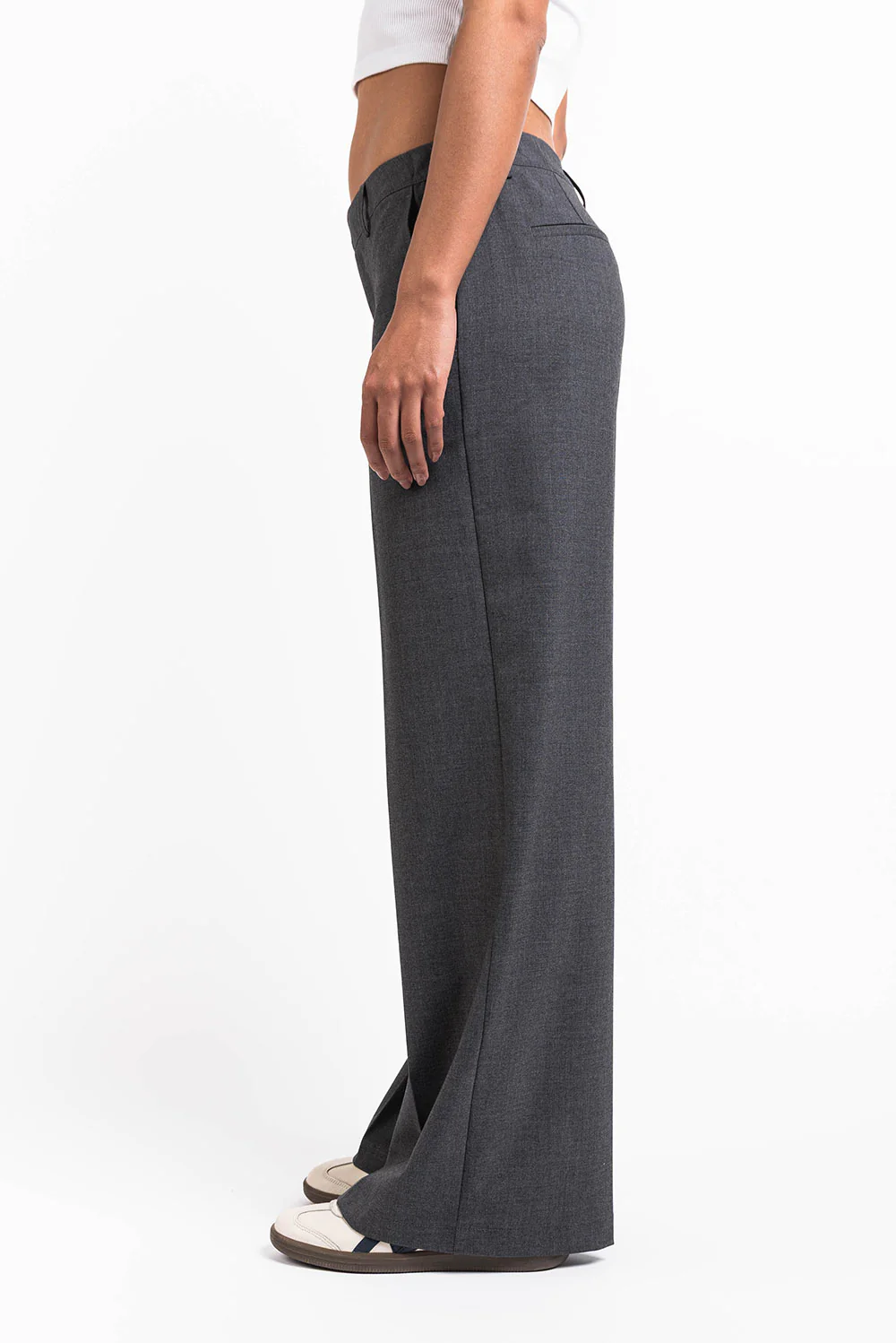 Thilde 01Low Vida Kostymbyxor - Dark Grey Melange - Image 6