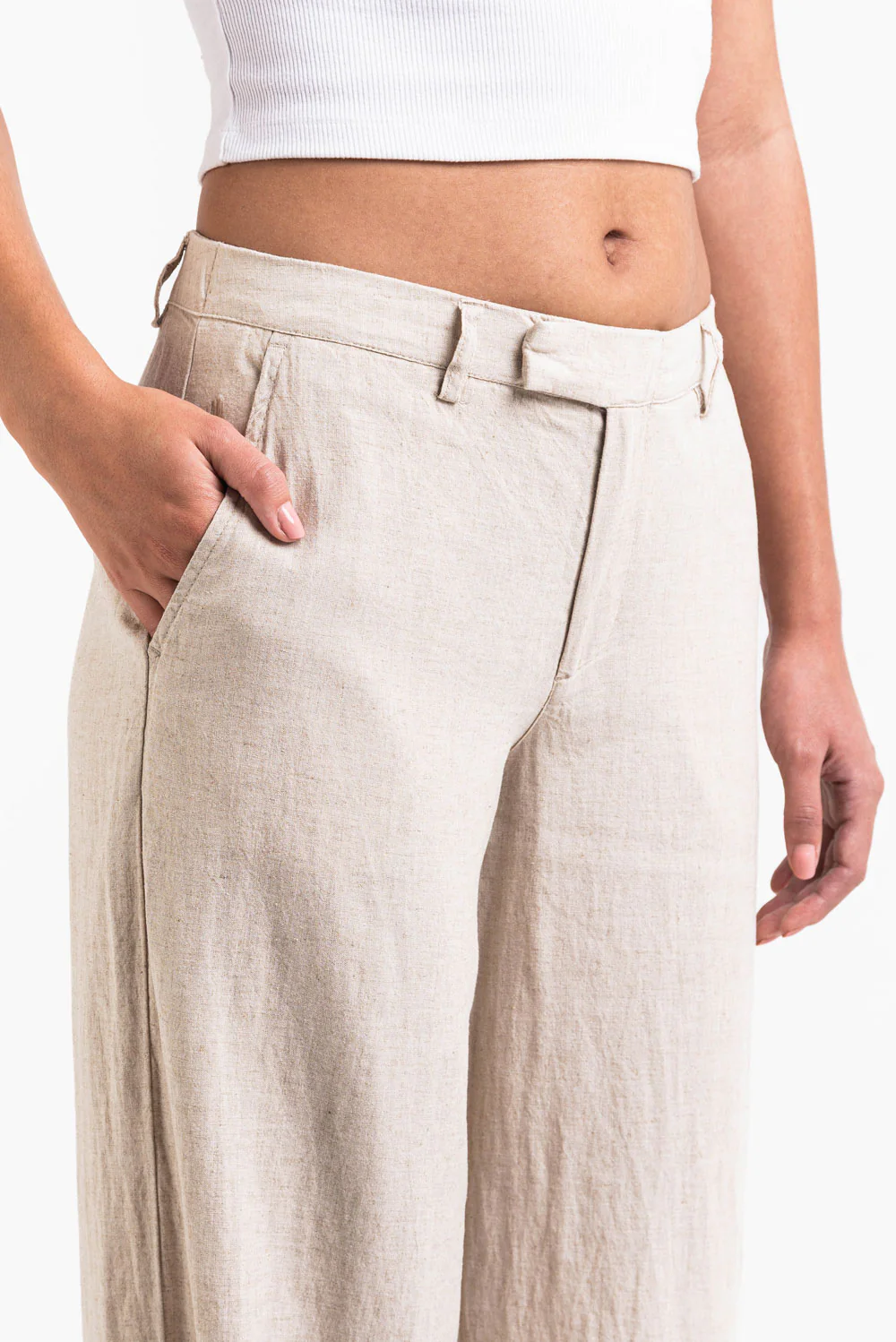 Thilde 02Mid Vida Linnebyxor - Beige - Image 3